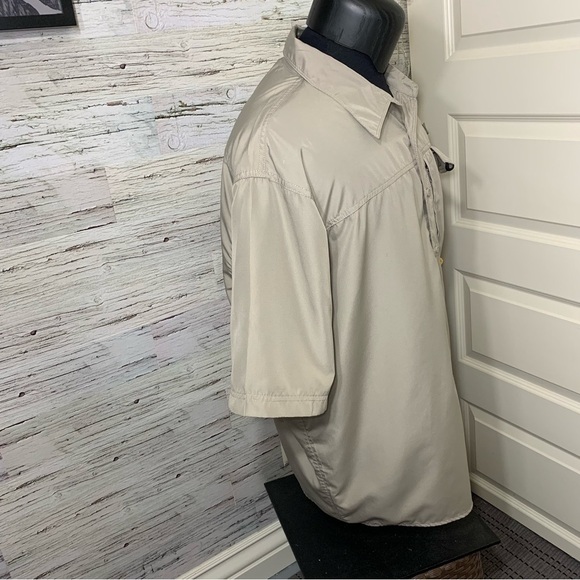 Wrangler Vintage Shirt Sz 2XL Beige Fishing Casual Button Down Short Sleeve Top - Picture 4 of 13